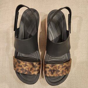 Crocs Brooklyn Tortoise Wedge Sandals